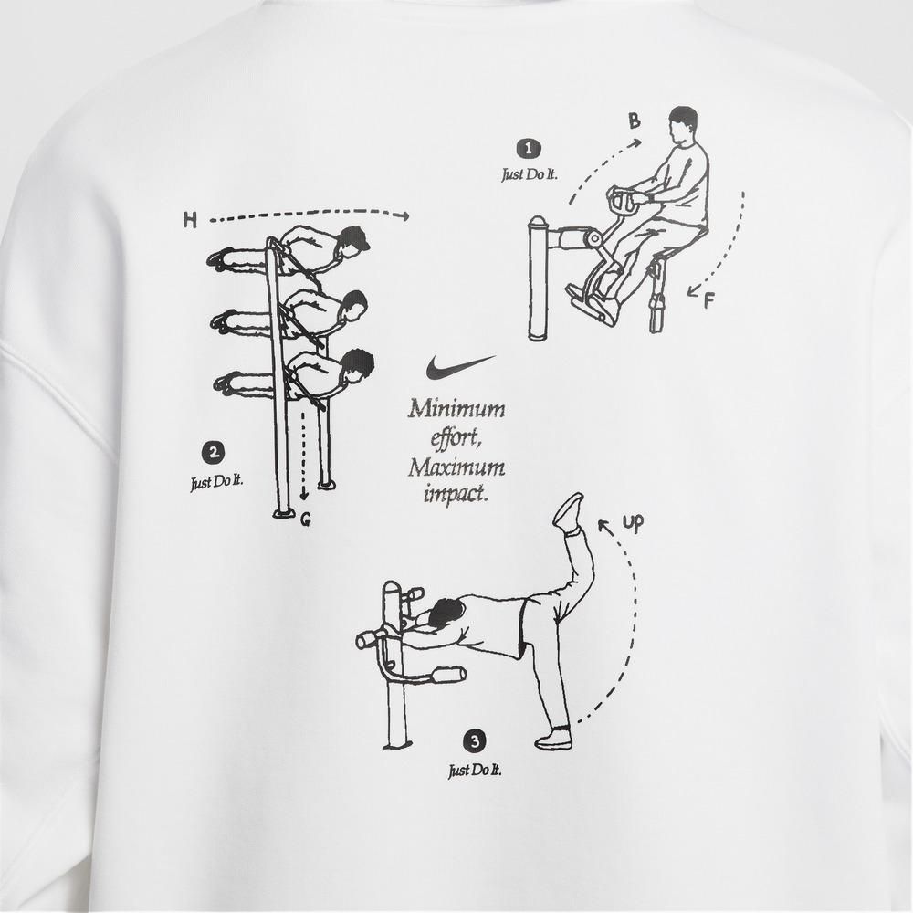 Nike Men's Casual Crewneck Pullover Long-Sleeve Sweatshirt White