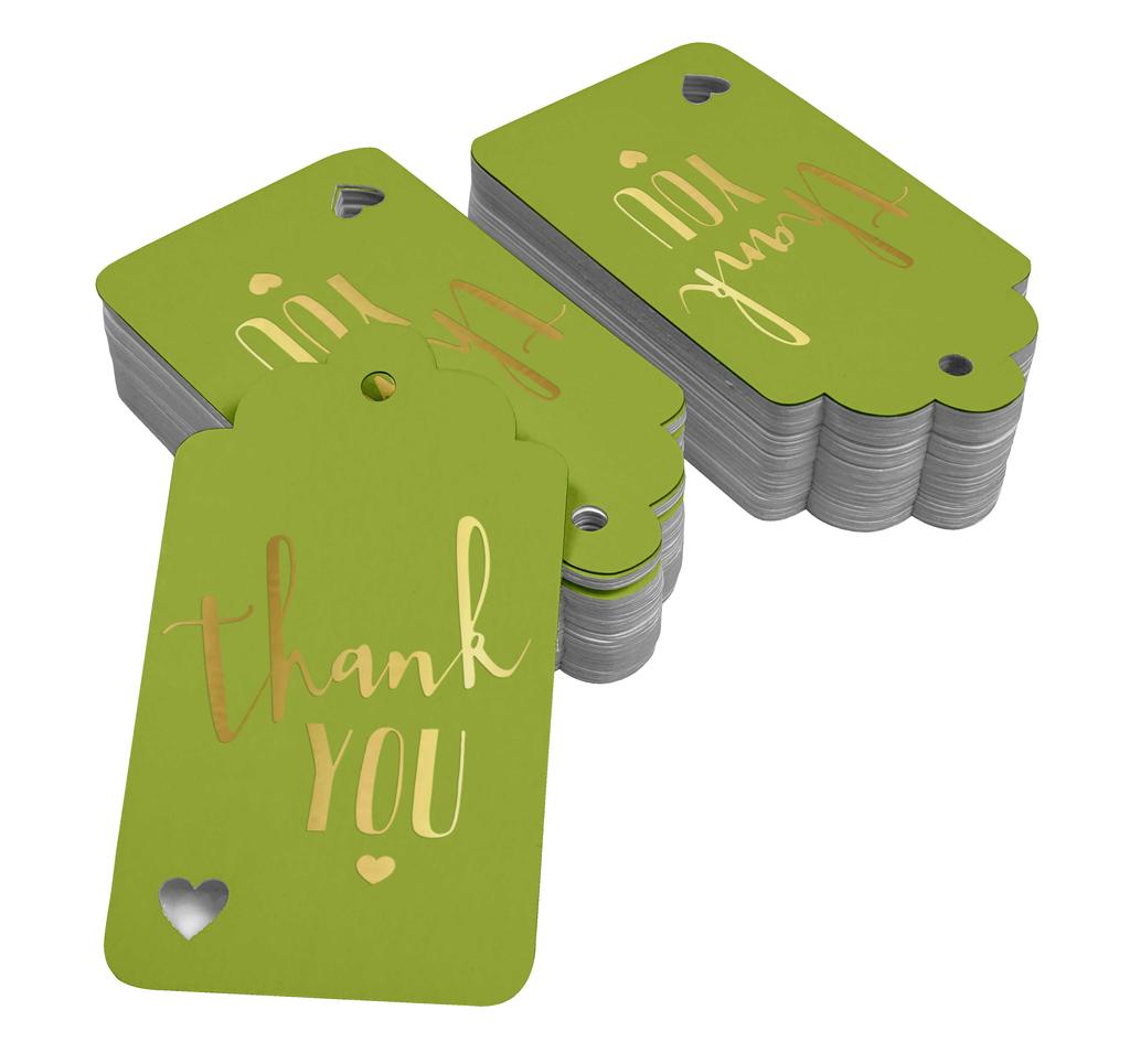 Inkdotpot ThankYou Bridal Shower-Baby Shower-Retirement-Wedding-Birthday Bottle Tag Real Gold Foil Favor Hang Tags Pack Of