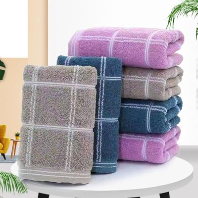 Thick Cotton Checkered Towels for Home Use Water-absorbing Face Towels for MenWomen and Couples