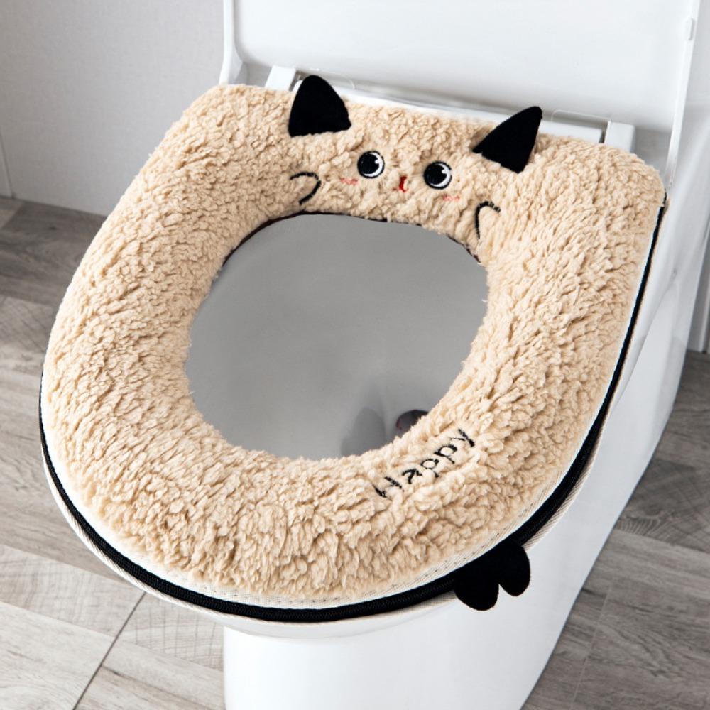 Warm Toilet Seat Cover Soft Toilet Seat Cushion Cartoon Universal Toilet Mat  Bathroom Use