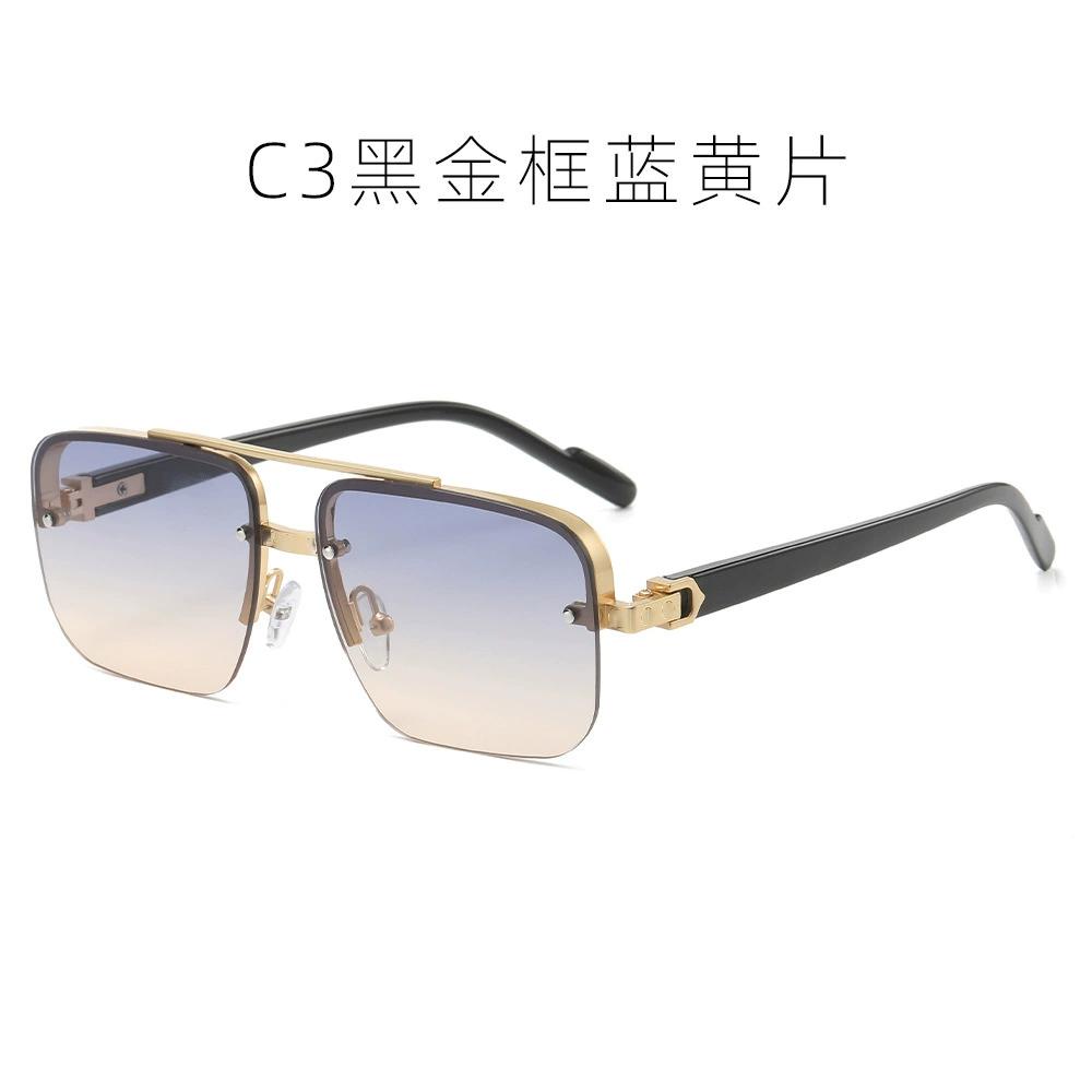 Mens Womens Square Gradient Sunglasses Double Bridge Oversized UV400 Anti Glare Shades Eyewear Brand Design