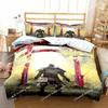 Set Biancheria da Letto Samurai Giapponese Morbido Copripiumino Set per Camera da Letto Uomo Adolescente Singolo Matrimoniale King Size Copripiumino Federa Regalo Ragazzo