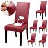 1/2/4/6/pcs Waterproof Fabric Chair Covers Pu Leather Solid Dining Chair Seat Cover Wedding Restaurant Office Pets Dust-proof