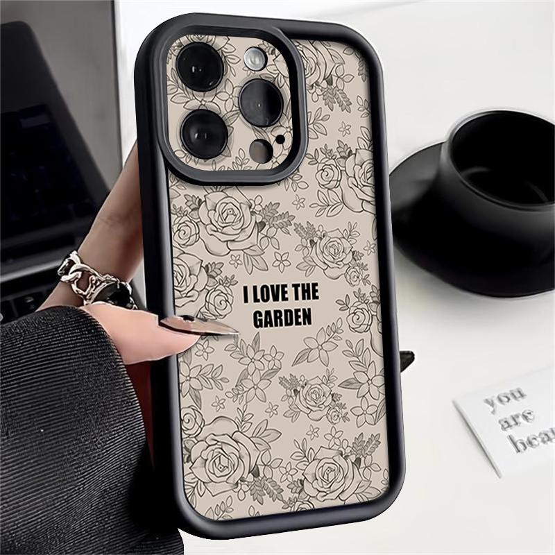 Rose Print Case For iPhone 15 16 Pro Max 14 Plus 13 12 11 Pro 8 7 X XS XR Shockproof Bumper Soft TPU Silicone Phone Cover Funda