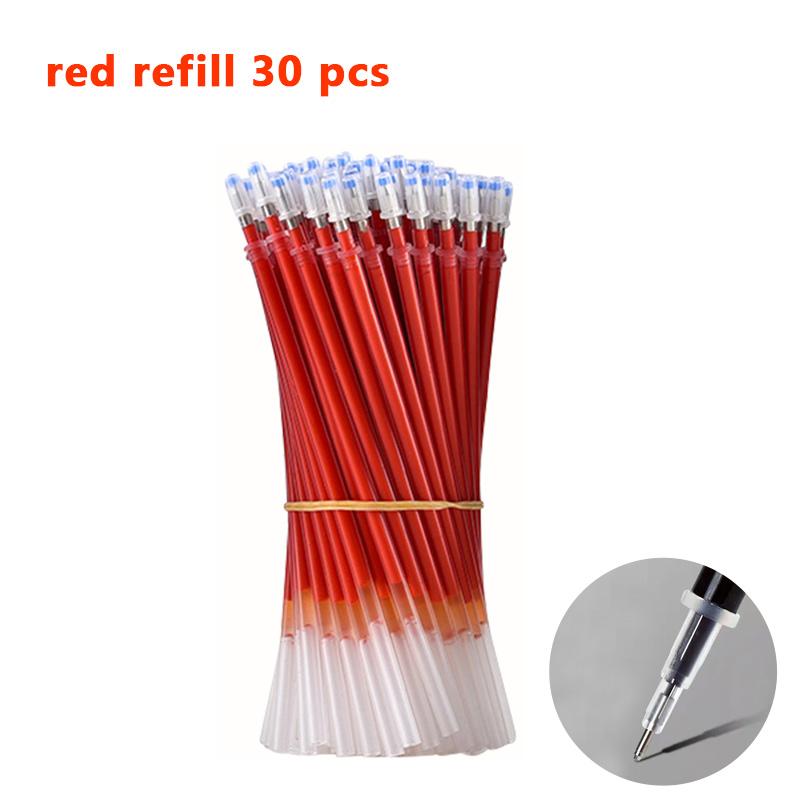 Ensemble de Stylos Gel 0,5 mm Noir Bleu Rouge Recharges Stylos à Bille Pointe Ogive Fournitures Scolaires et de Bureau Papeterie Accessoires Kawaii