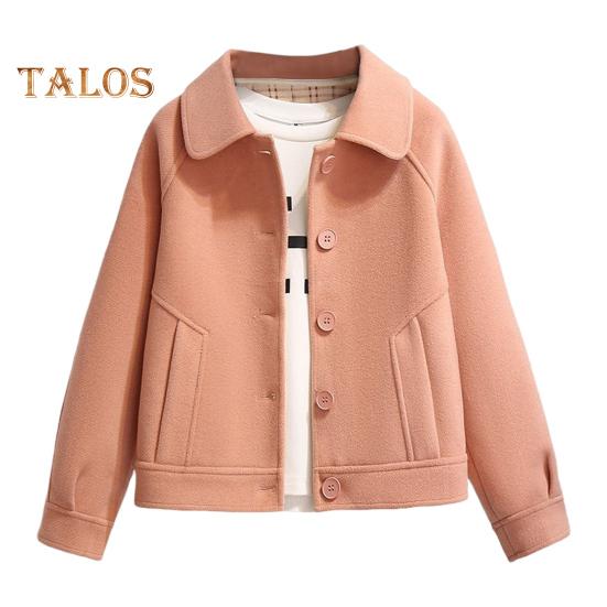 

Женское шерстяное пальто осень-зима с боковыми карманами, однобортное, с капюшоном, свободное, в клетку, средней длины, плотное, сохраняющее тепло, пальто для поездок на работу, свиданий, путешествий XL розовый