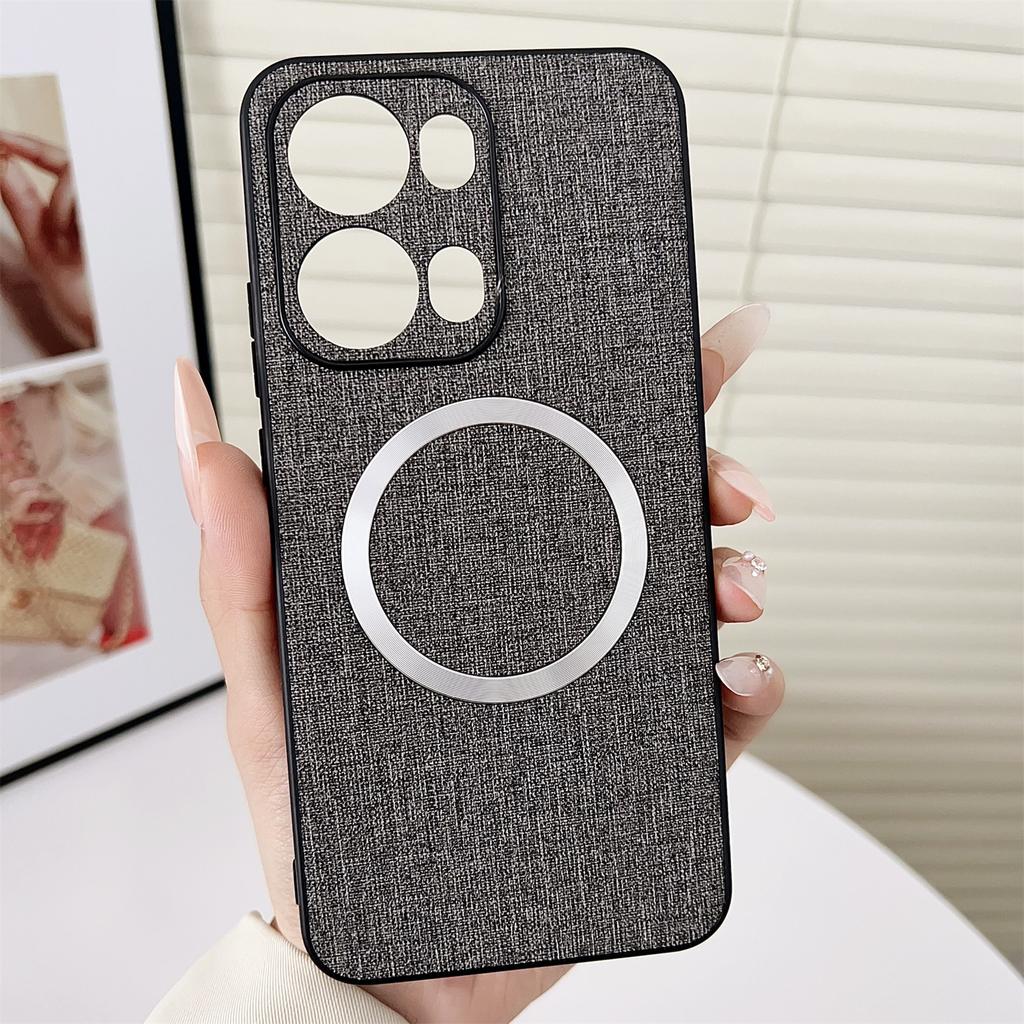 For Oppo Reno13 Pro 5G Case Drop-Proof TPU+Cloth Back Phone Cover Compatible with MagSafe