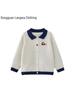 Class A Toddler Girls' Autumn College Style Knit Cardigan with Cherry Design