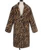 2023 Autumn Zebra Print Faux Fur Coat: European-American Fashion Long Plush Coat
