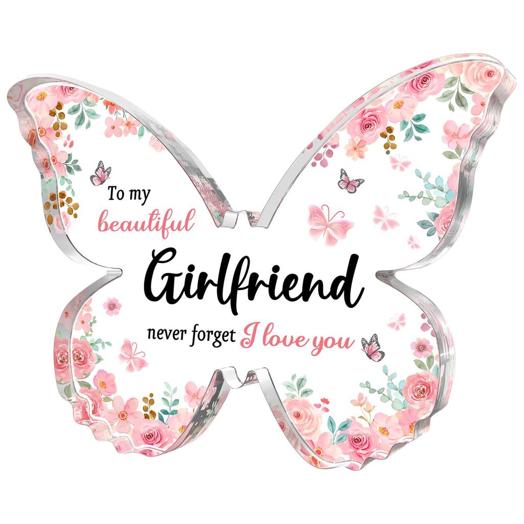 1 szt. Personalizowany Akrylowy Różowy Motyl Własne Imiona Ślubne Chrzest Dziecka Lustrzany Czarny Grawerowany Tag Dekoracja Ornament Prezent