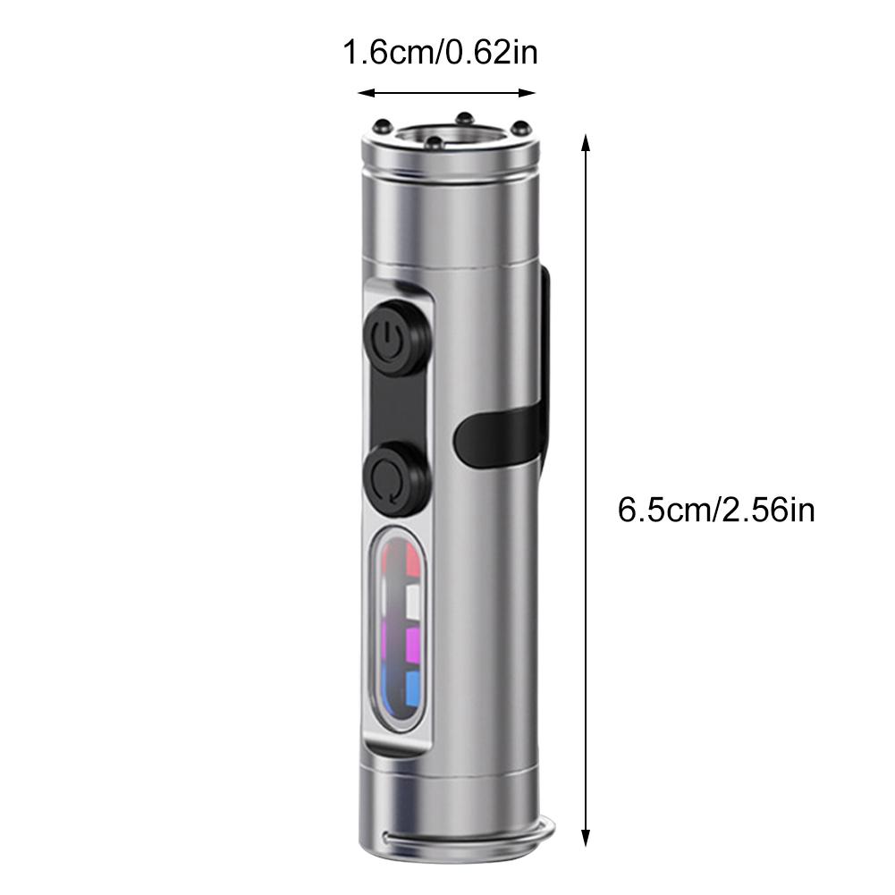 1-10X Taclite Mini Flashlight Emergency Work Light USB-C Rechargeable UV Lamp with Hat Clip Camping Walking Light for Inspection