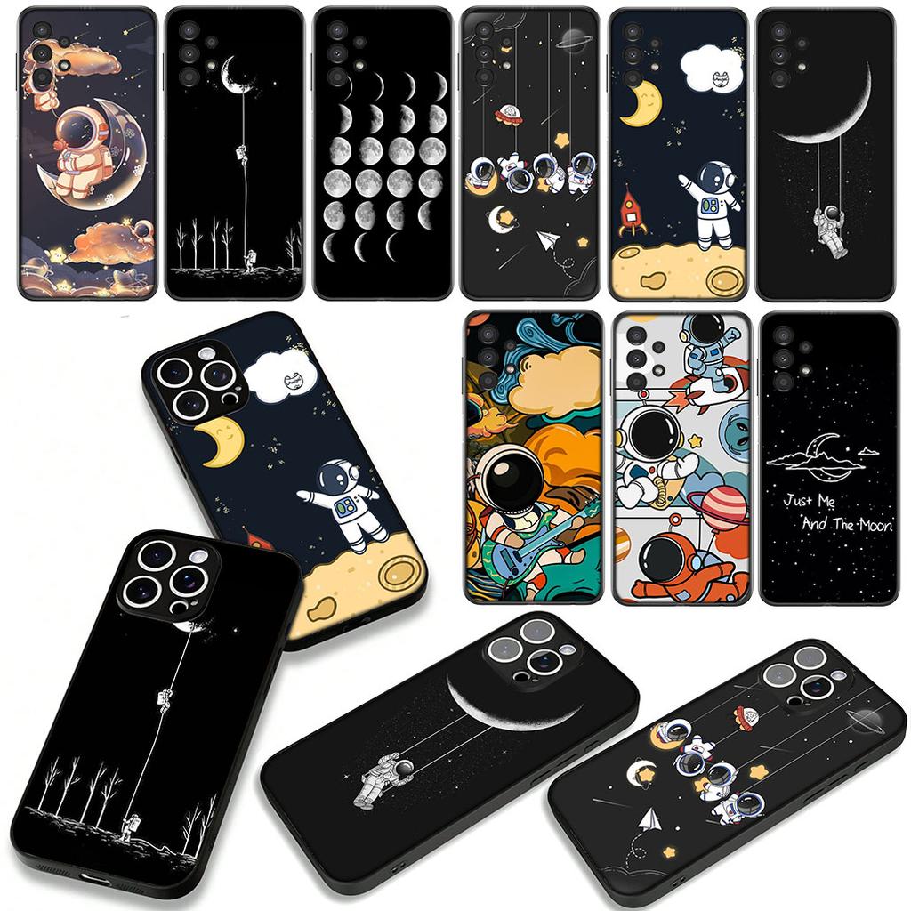 Creative Design Art Astronaut Moon Phone Cover Case for Huawei P30 P20 Mate 20 Lite Pro Y7 Y6P Y7A 2019 Nova 5T 3I Casing