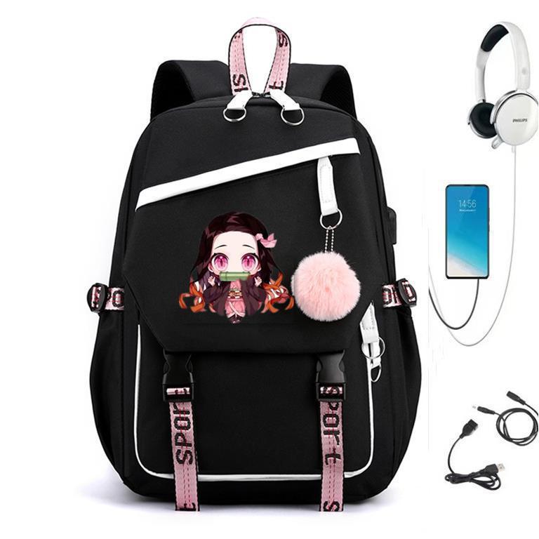 Ghost Annihilation Blade Pattern Backpack Men S Simple Computer Bag Leisure Travel Backpack Student School Bag