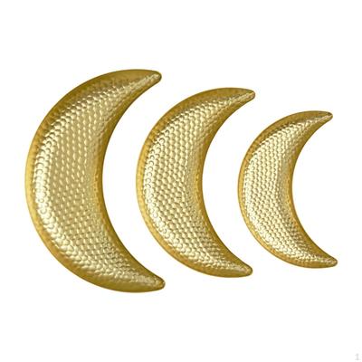3x Moon Shaped Serving Trays Metal Snacks Fruits Platter for Cake Restaurant