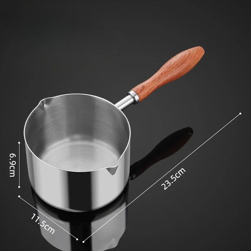 

304StainlessSteelMiniOilPot - Heat-ResistantSaucepan for Cooking/DrizzlingCompactKitchenTool withPourSpout (Gas & InductionSafe)