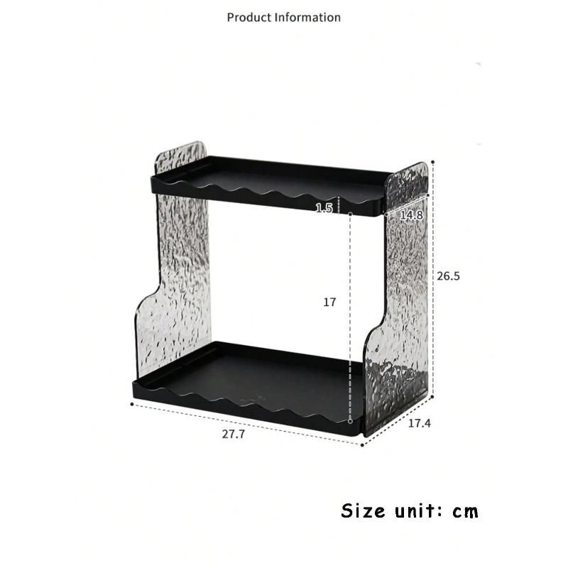 1pc Acrylic Makeup Organizer, Dual-Layer Increased Heighten Cosmetic Display Holder, Vanity Tray for Skincare, Perfume, Lipstick, Desk Storage Box