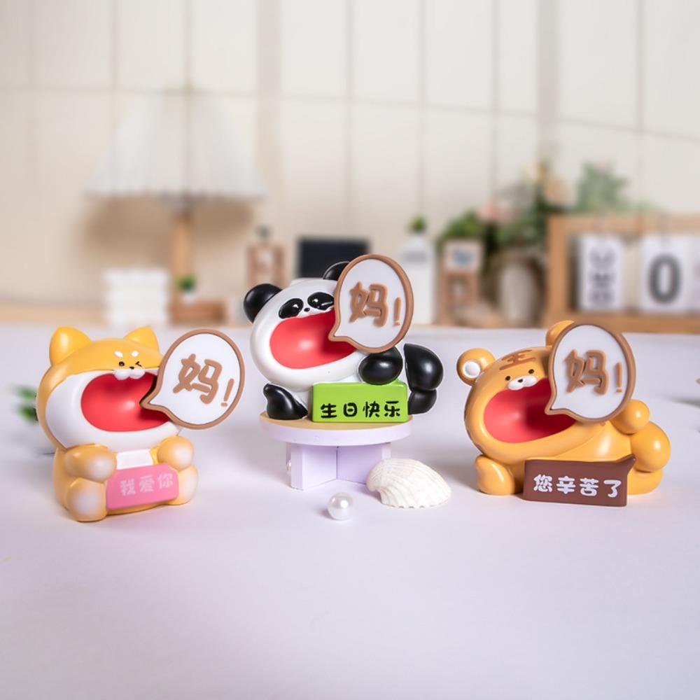 

Украшения из смолы, игрушки-модели животных, коллекционные украшения для кукол, кавайные украшения для стола, домашний декор panda