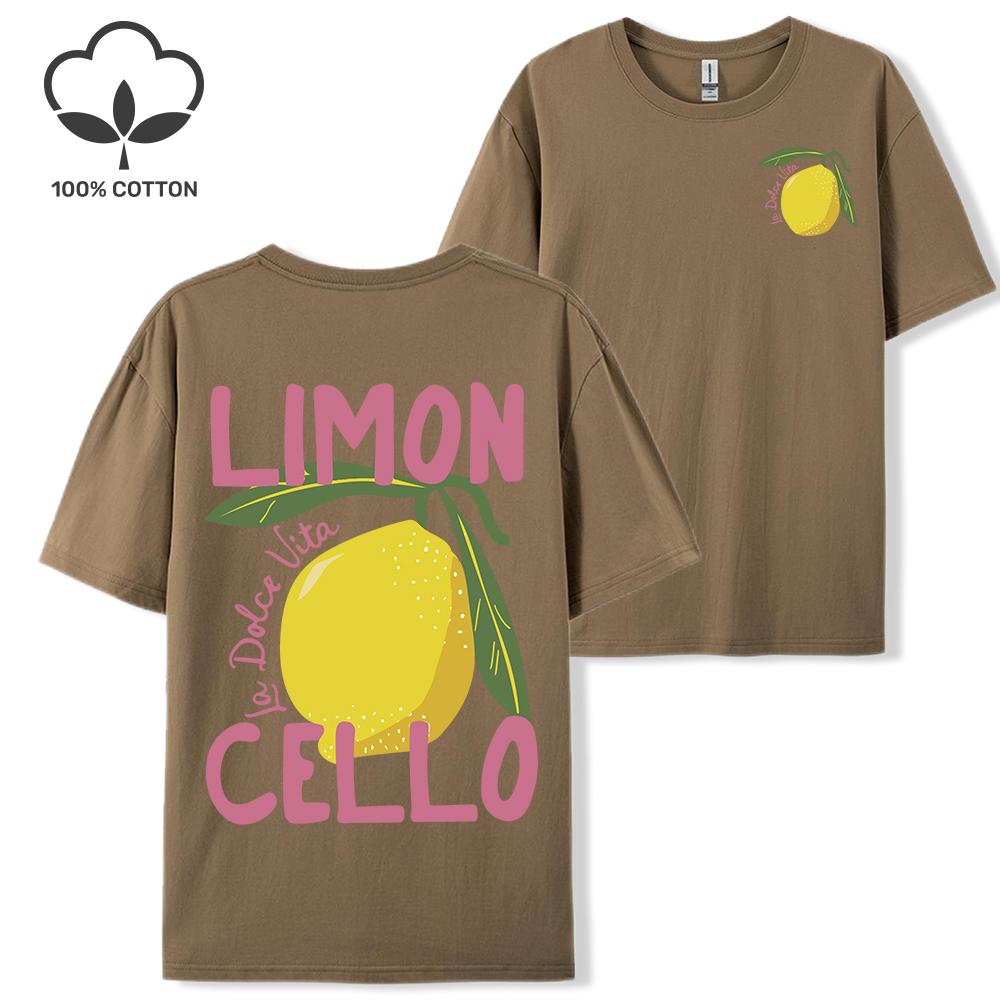 Creative Lemon Fruit Cello Pattern T Shirt Women Summer Comfortable Tops Soft T-Shirts Cotton All-Match Female Short Sleeve