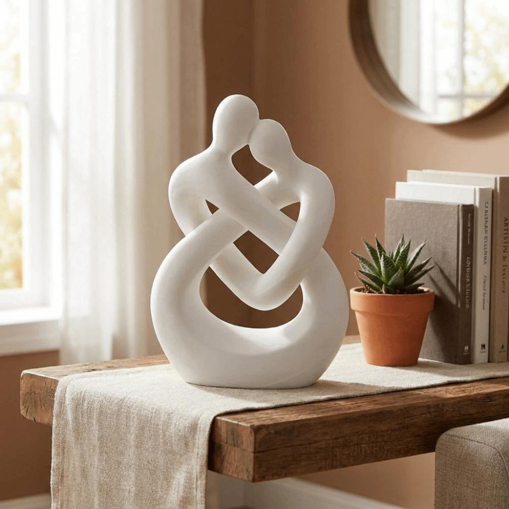Abstract Design 3D Printed Figure Romantic Couple Embracing Sculpture  Home Decoration