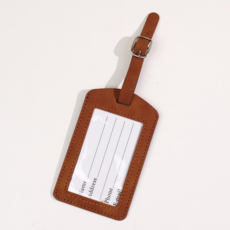 Leather Luggage Tag Name Address ID Holder Travel Accessories Baggage Label Suitcase Tag