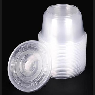 Bols ronds en plastique jetables à emporter avec couvercles