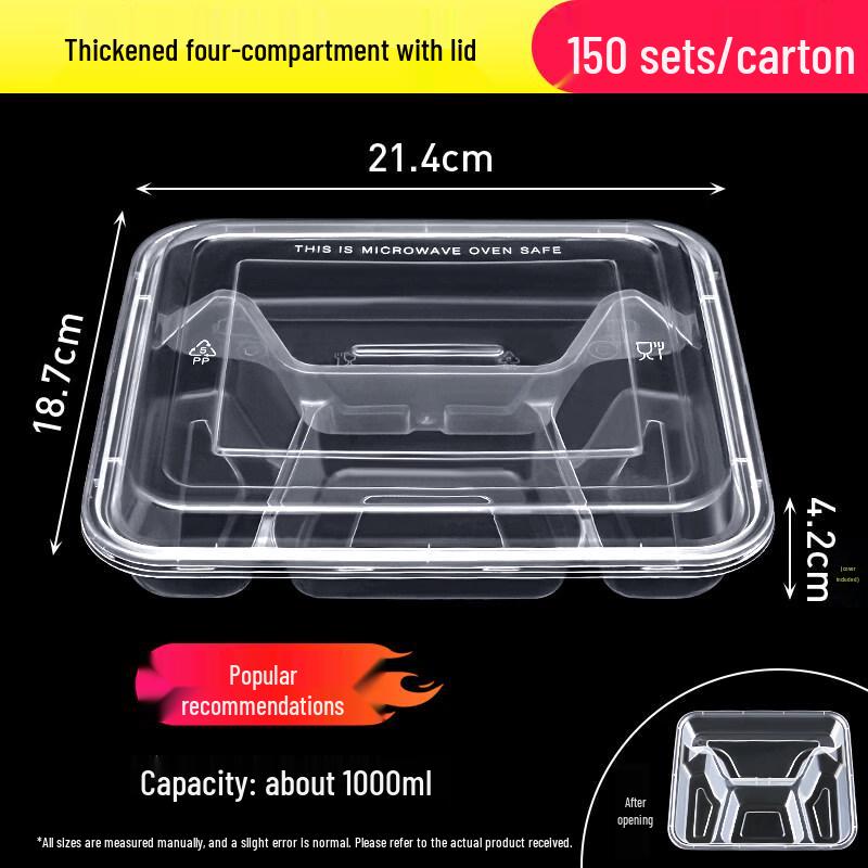 Disposable Multi-Compartment Takeaway Meal Boxes