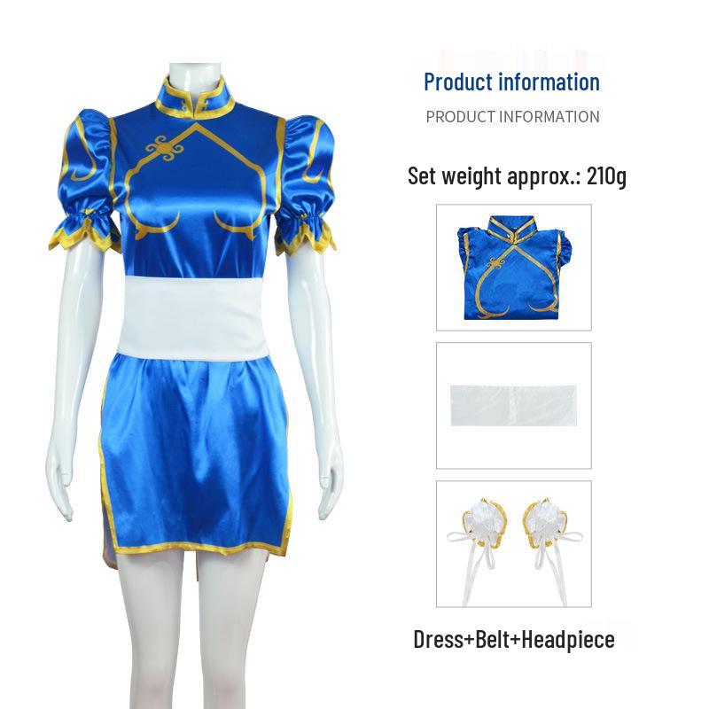 Chun-Li Street Fighter Chinese-Style Swimsuit Cheongsam Cosplay Costume