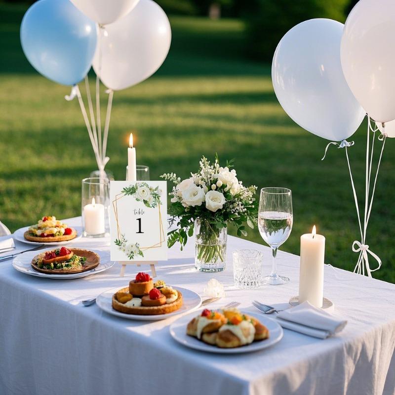 25pcs Geometry Flower 1-25 Double-sided Table Card Wedding Banquet Event Decoration Seats, For Weddings Bridal Showers Birthdays