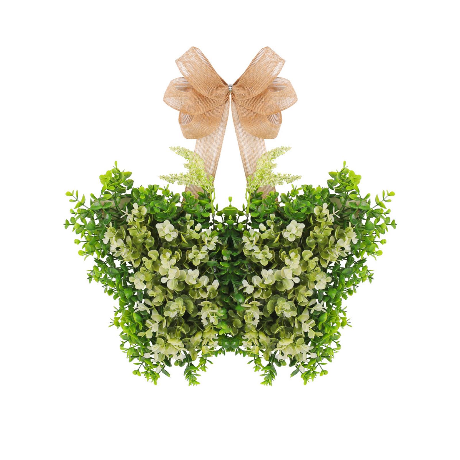 

Різдвяна куля Флокована голкова вінок прикраса Креативний бант Вінок з червоних ягід і лози One Size