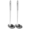 Sandblasted Stainless Steel Flower Pattern Large Slotted Hot Pot Soup Ladle