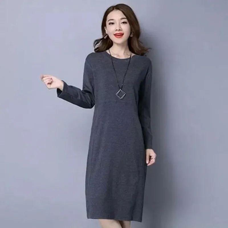 Large Size Autumn and Winter Dress for Women Loose Plush Velvet Thickened Slim Long Base Shirt