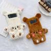 Cartoon Cute Bear Design Autumn and Winter Long Plush TPU Mobile Phone Fold Cover Case for Samsung Galaxy Z Flip 3 4 5 6