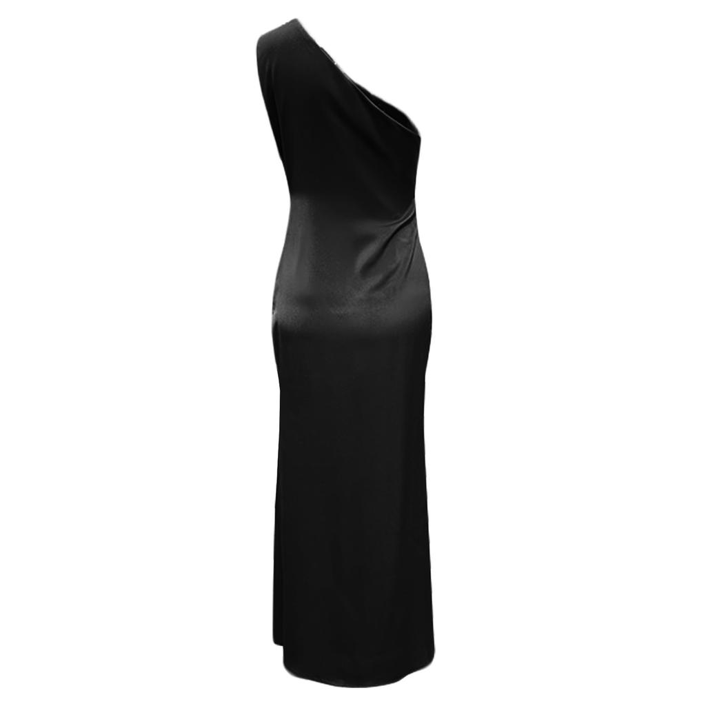 Summer Dress Satin Spaghetti Strap Cowl Neck Backless Midi Dress Elegant Up Low Back Cocktail Dress