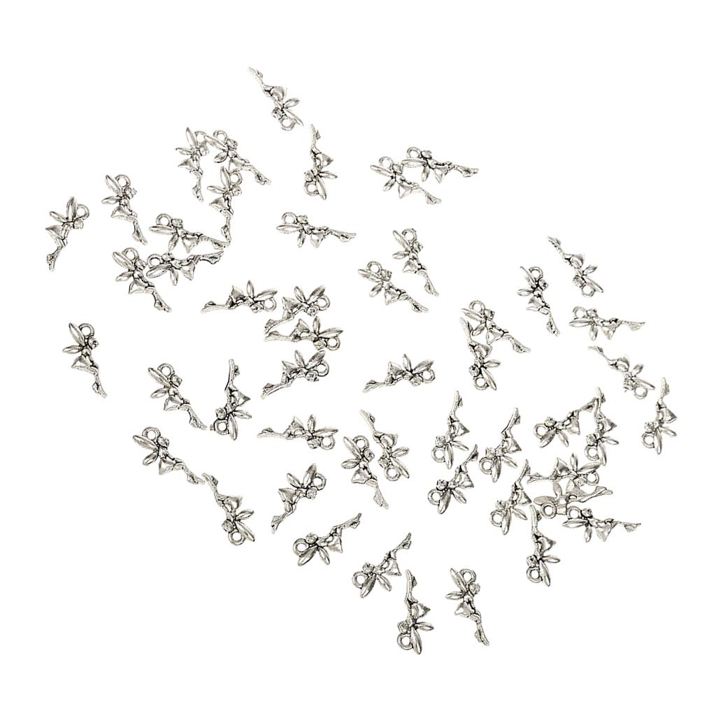 100pcs Angle Fairy Alloy Pendant Charms DIYJewelry Findings Bronze & Sliver