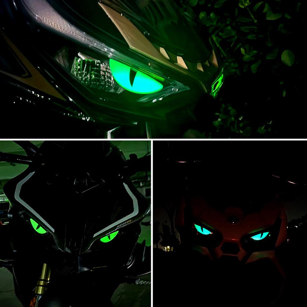 Motorcycle Devil Eye Stickers Headlight Luminous Dazzle Colour 3D Decals Motorbike Body Waterproof Decoration Sticker