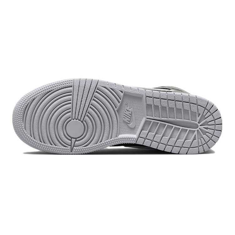Air Jordan 1 Mid SE GS Elephant Toe Kids Sneakers Grey Black White DM6216-016