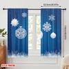 2pcs,2D Plane Printing Curtains&Window Treatment White Snowflake Polyester Fabric (without Rod) Decorations Inside Ldeal for