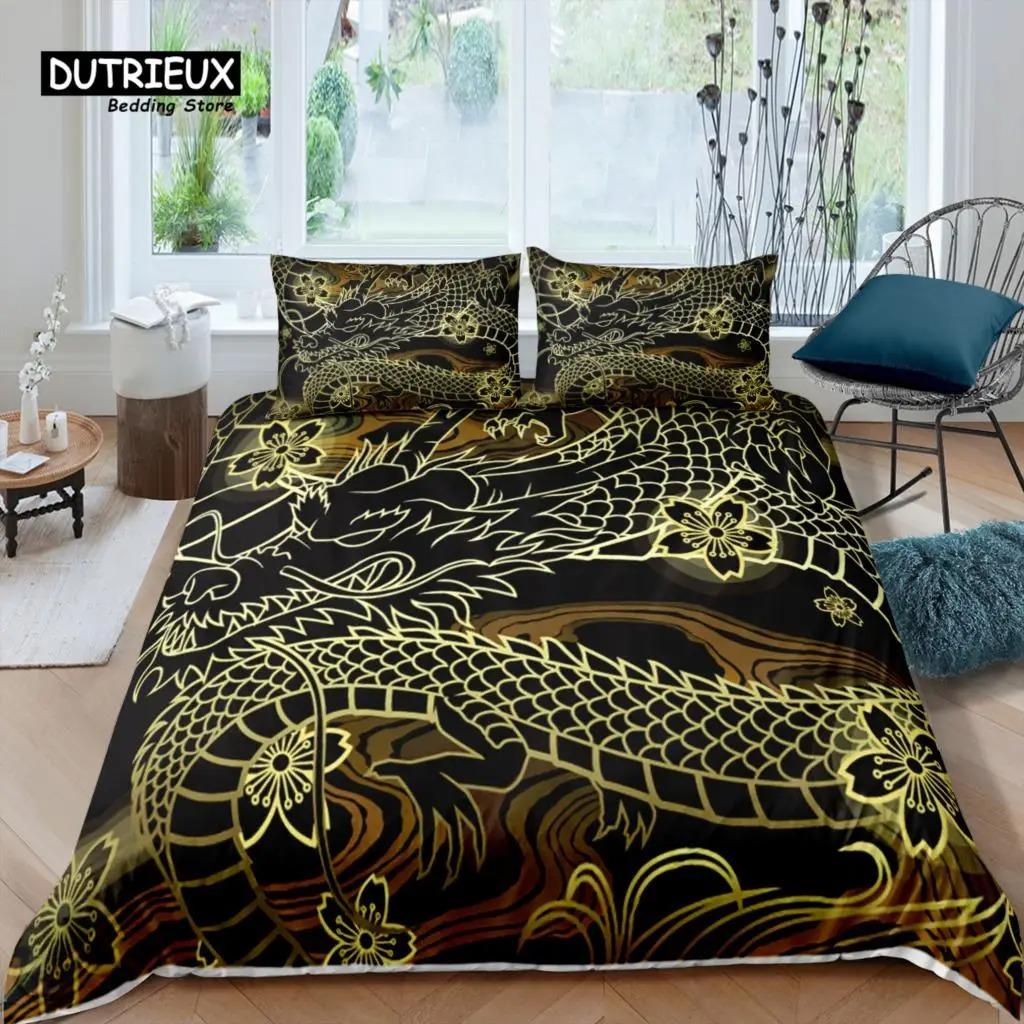 Home Living Luxus 3D Drachen Bettwäsche Set Bettbezug Set Kissenbezug Kinder Bettwäsche Set Queen und King EUUSAUUK Größe