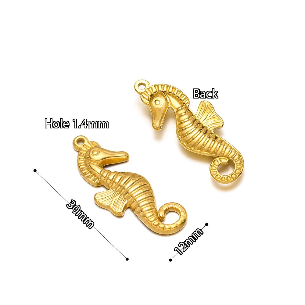 5Pcs Summer Ocean Dolphin Seahorse Crab Turtles Stainless Steel Pendant for DIY Earrings Making Necklace Bracelet Accessories