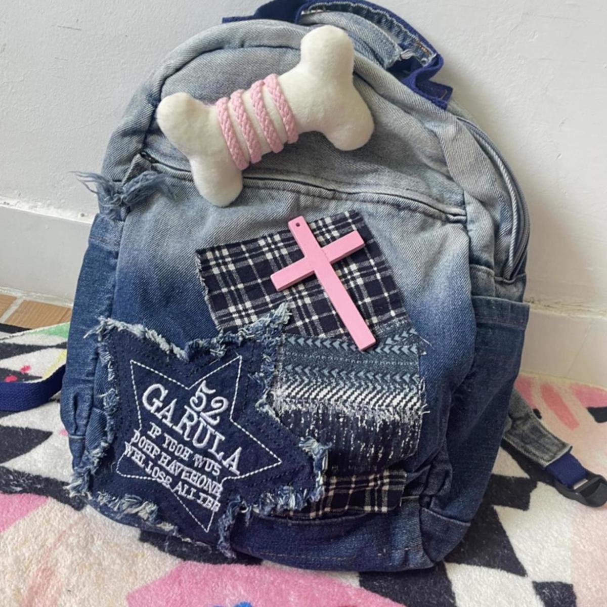 

JIAERDI Vintage Grunge Denim Backpacks Women Patchwork Large Capacity Y2k Mochila School Bag Ladies Harajuku Backpack Aesthetic