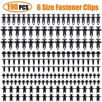 190pcs Car Retainer Clips 6 Size Plastic Fasteners Kit Auto Trim Panel Clip Mixed Car Body Bumper Rivet Set