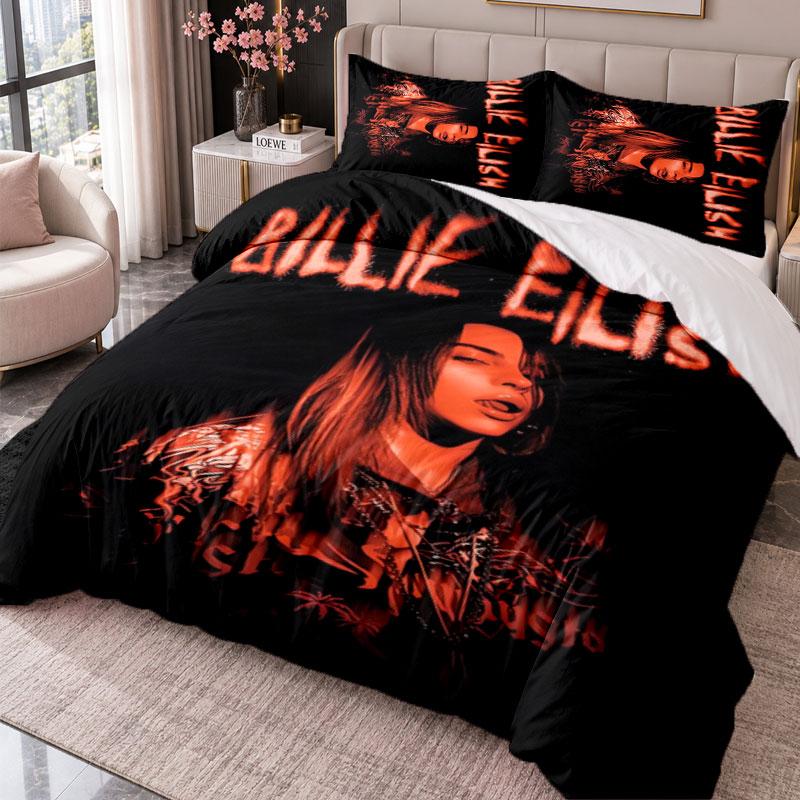 Billie Eilish 3Pcs Bedding Set Duvet Cover With Two Pillowcases For Bedroom Home Decoration