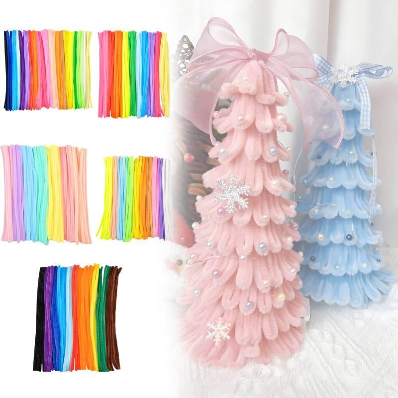 Colored Plush Twisting Rod Diy Simulation Strips Folding Rod Flowers Toy Kid