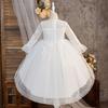 Wedding Flower Girls Dress Toddler Baptism 1st Birthday Dress Baby Girl Clothes Princess Wedding Lace Party Kids Costume T6035