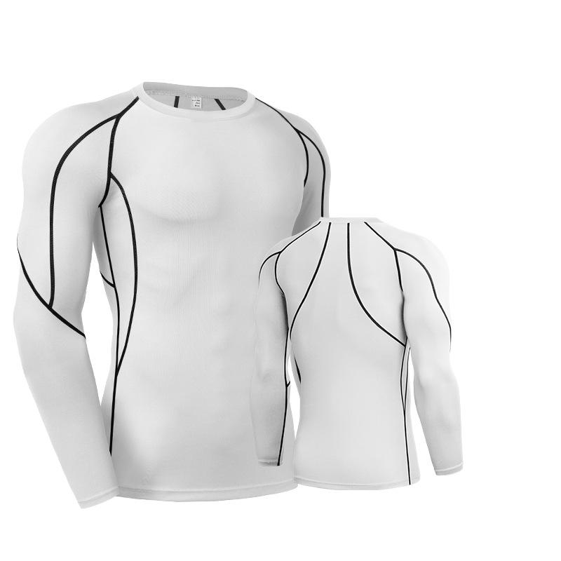 Men's T shirt Tights Sports Elastic quick-drying Compression Long Sleeve Fitness clothing Running Training clothing S M L XL XXL 3XL