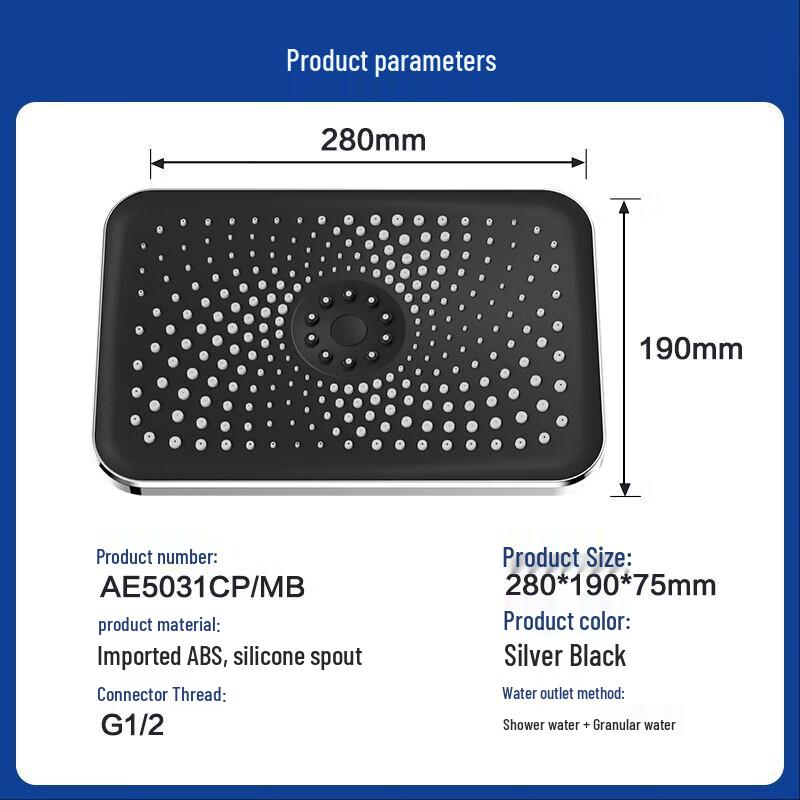 Arrow Wassersparender Druck-Regen-Duschkopf