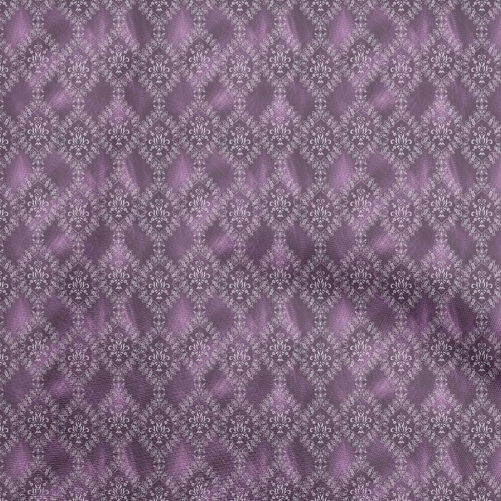 oneOone Cotton Poplin Gray Fabric Damask Quilting Supplies Print Sewing Fabric By The Yard 42 Inch