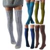 Damen Zopfmuster Stiefelsocken Oberschenkelhohe Socken Winter Dick Extra Lang Oberschenkelhohe Strümpfe Über dem Knie Beinwärmer