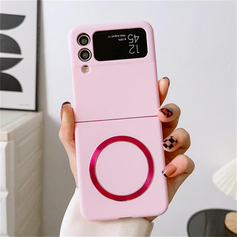 

Роскошный чехол Magsafe Liquid PC для Samsung Galaxy Z Flip 3 4 5G Z Flip4 Zflip4 Zflip3 Z Fold4/3, противоударный чехол с магнитной беспроводной зарядкой for Samsung Z Flip 3 розовый