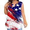 Women's Fashion Casual Large Size V-Neck Sleeveless Vest Printed T-Shirt Top